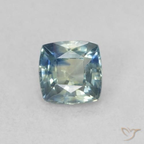 0.44ct Natürlicher grünlich-blau Saphir, Kissen, VS