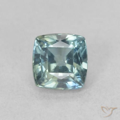0.60ct Natürlicher Blaugrün Saphir, Kissen, VS