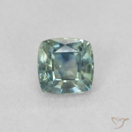 0.48ct Natürlicher Blaugrün Saphir, Kissen, VS