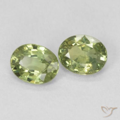 0.77 ct natürliche gelblich-grün Saphir-Edelsteine, Oval, VS