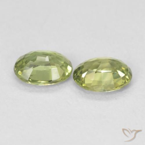 0.77 ct natürliche gelblich-grün Saphir-Edelsteine, Oval, VS