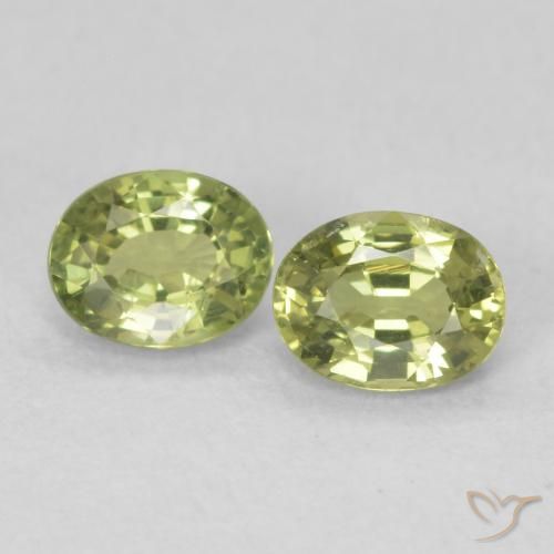 0.87 ct natürliche gelblich-grün Saphir-Edelsteine, Oval, VS