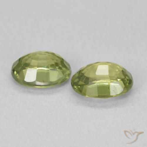 0.87 ct natürliche gelblich-grün Saphir-Edelsteine, Oval, VS