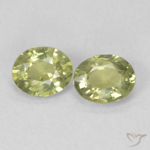 0.78ctw Natürlicher Warmes Erdgrün Saphir, Oval, VS