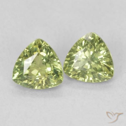 0.67 ct natürliche gelblich-grün Saphir-Edelsteine, Trillion, VVS-VS