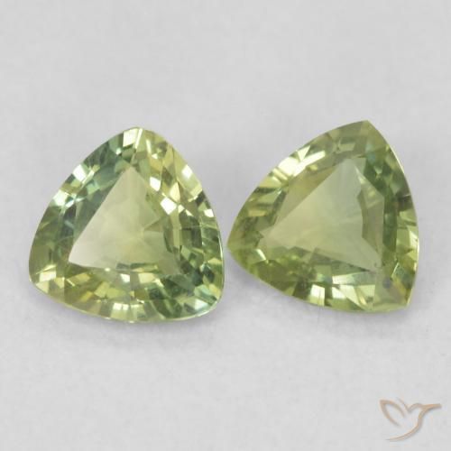 0.67 ct natürliche Blasses Erdgrün Saphir-Edelsteine, Trillion, VVS-VS