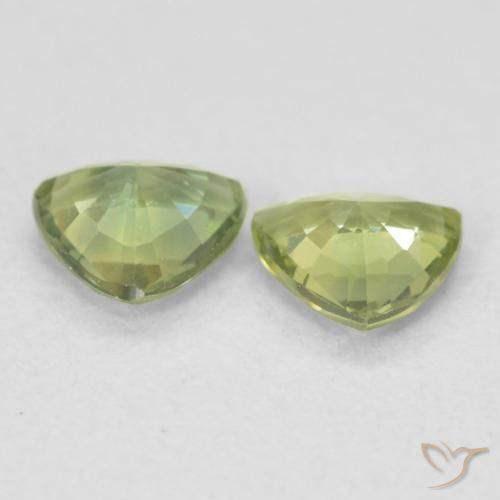 0.67 ct natürliche Blasses Erdgrün Saphir-Edelsteine, Trillion, VVS-VS