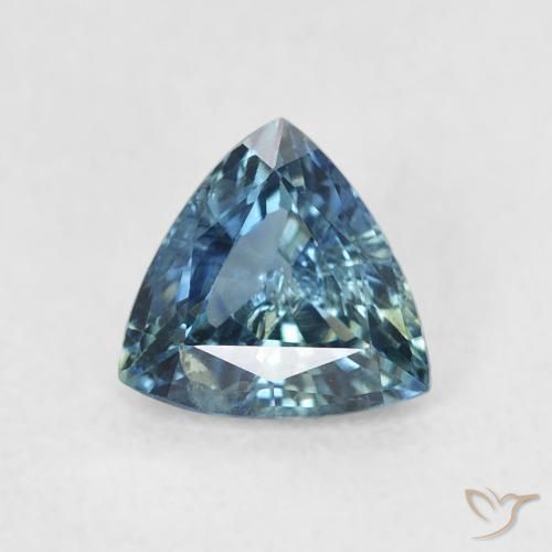 0.73ct Natürlicher Blaugrün Saphir, Trillion, VS