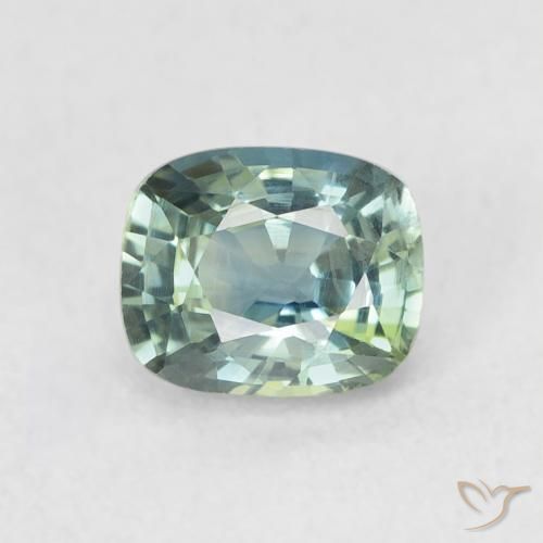 0.77ct Natürlicher Blaugrün Saphir, Kissen, VS