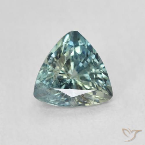 0.74ct Natürlicher Blaugrün Saphir, Trillion, VS