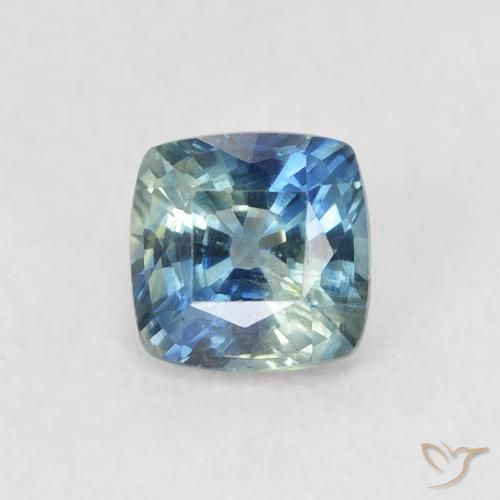 0.71ct Natürlicher Blaugrün Saphir, Kissen, VS