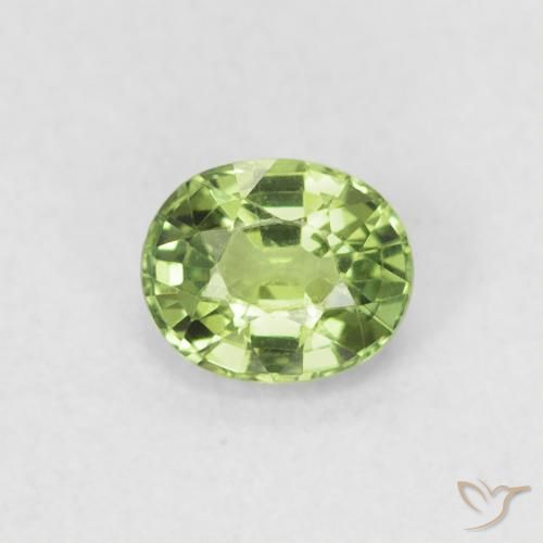 0.48ct Natürlicher Birnengrün Saphir, Oval, VVS