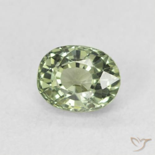 0.66ct Natürlicher Graugrün Saphir, Oval, VVS