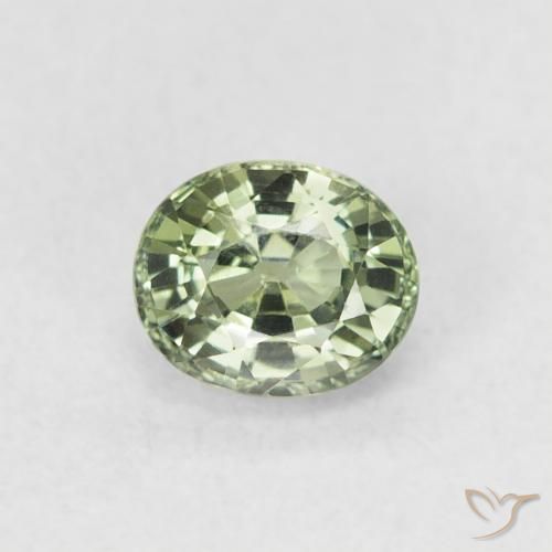 0.62ct Natürlicher hellgrün Saphir, Oval, VVS