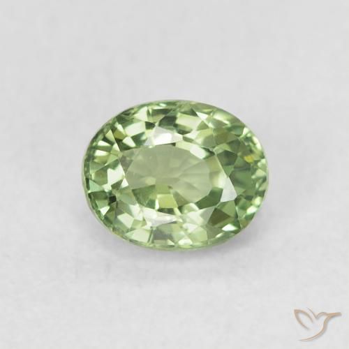 0.64ct Natürlicher hellgrün Saphir, Oval, VVS