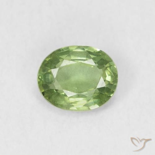 0.50ct Natürlicher Mittelgrün Saphir, Oval, VS