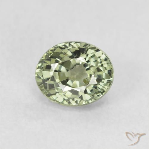 0.68ct Natürlicher Helles Waldgrün Saphir, Oval, VVS