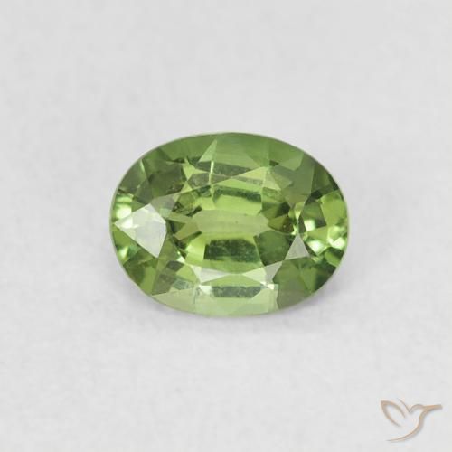 0.45ct Natürlicher Mittelgrün Saphir, Oval, VS