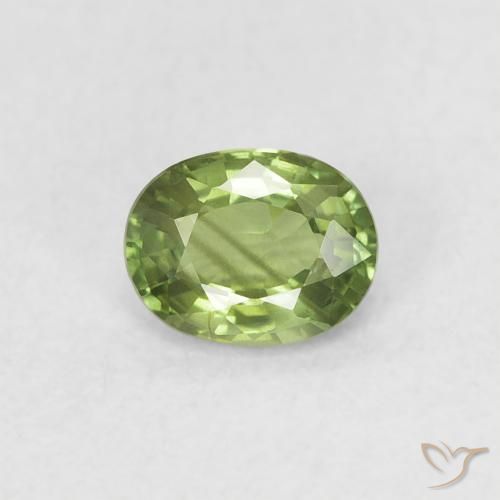 0.44ct Natürlicher Helles Waldgrün Saphir, Oval, VS