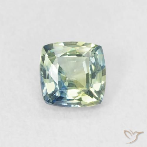 0.43ct Natürlicher Blaugrün Saphir, Kissen, VVS-VS