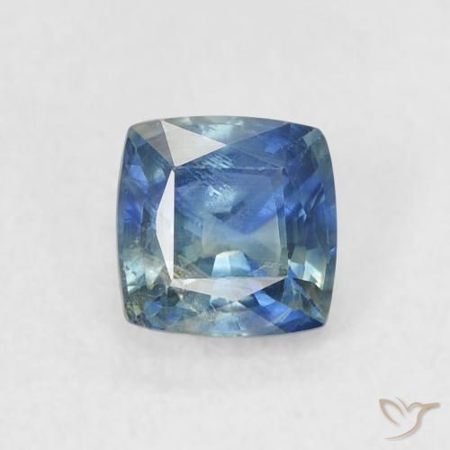0.71ct Natürlicher Blaugrün Saphir, Kissen, VS-SI