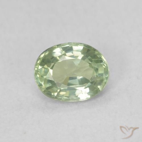 0.44ct Natürlicher Helles Salbeigrün Saphir, Oval, VVS-VS
