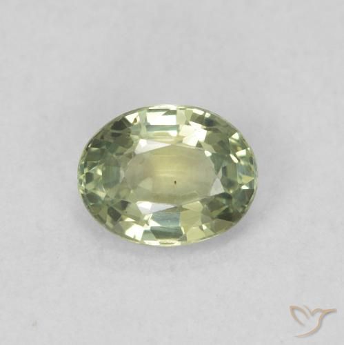 0.43ct Natürlicher hellgrün Saphir, Oval, VVS-VS