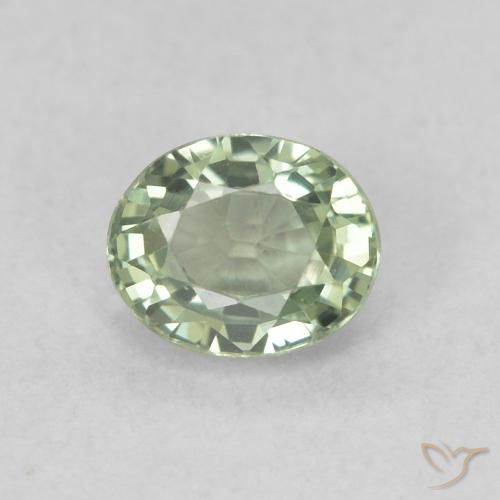 0.59ct Natürlicher Blasses Grün Saphir, Oval, VVS-VS