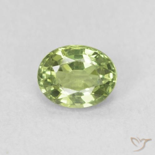 0.44ct Natürlicher Warmes Grün Saphir, Oval, VVS-VS