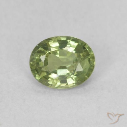 0.42ct Natürlicher Warmes Grün Saphir, Oval, VVS-VS