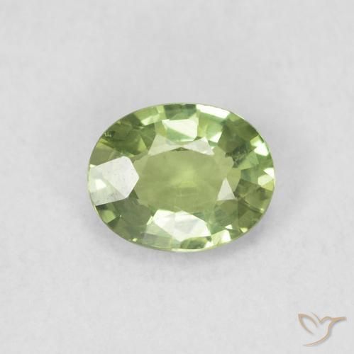 0.39ct Natürlicher Warmes Grün Saphir, Oval, VVS-VS