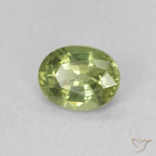 0.47ct Natürlicher gelblich-grün Saphir, Oval, VVS-VS