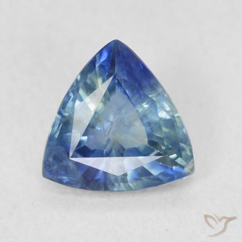 0.78ct Natürlicher Blaugrün Saphir, Trillion, VS