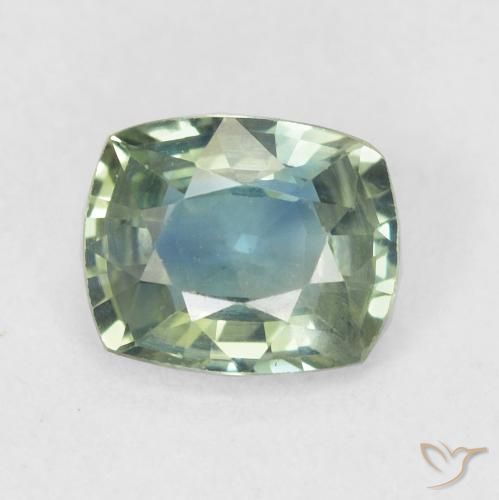 0.79ct Natürlicher Blaugrün Saphir, Kissen, VS