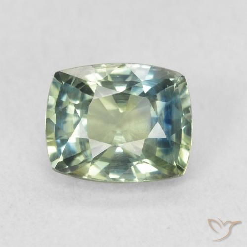 0.78ct Natürlicher Blaugrün Saphir, Kissen, VS