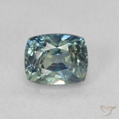 0.74ct Natürlicher Blau-grün Saphir, Kissen, VS