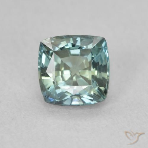 0.67ct Natürlicher Blaugrün Saphir, Kissen, VS