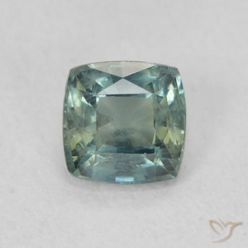 0.71ct Natürlicher Mittelblaues Grün Saphir, Kissen, VS