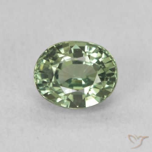 0.73ct Natürlicher Helles Waldgrün Saphir, Oval, VVS-VS