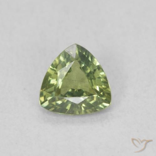 0.35ct Natürlicher gelblich-grün Saphir, Trillion, VVS-VS
