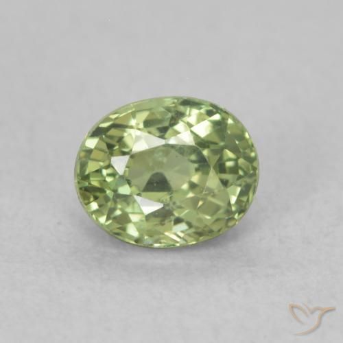 0.66ct Natürlicher Mittelgrün Saphir, Oval, VVS-VS