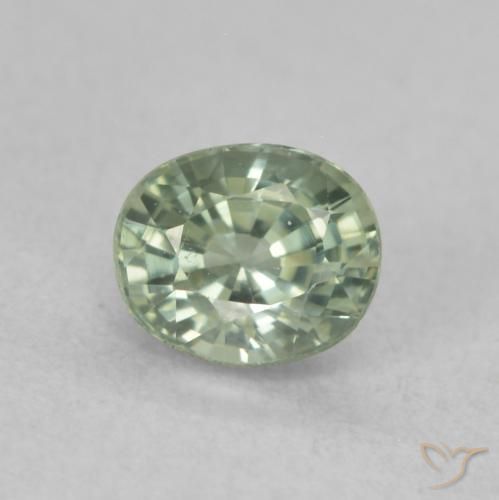 0.68ct Natürlicher Mittelgrün Saphir, Oval, VVS-VS
