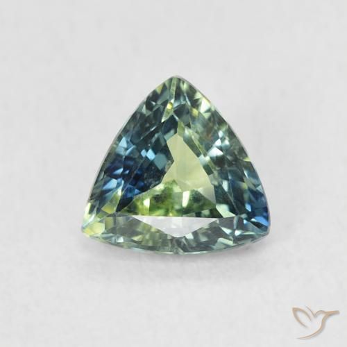 0.59ct Natürlicher Blau-grün Saphir, Trillion, VVS