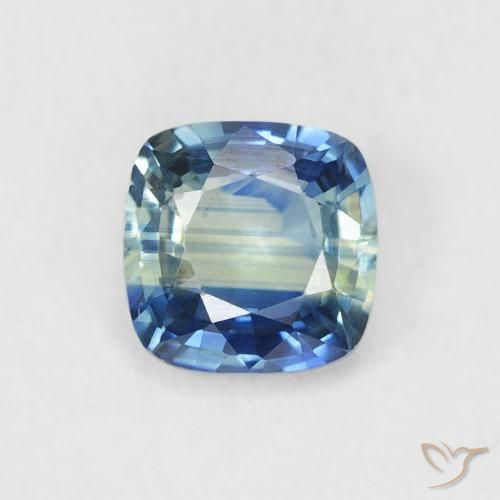 0.70ct Natürlicher Blaugrün Saphir, Kissen, VVS