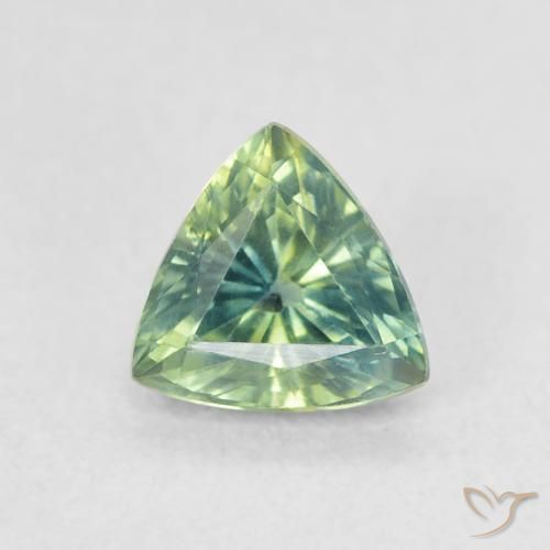 0.79ct Natürlicher hellgrün Saphir, Trillion, VVS
