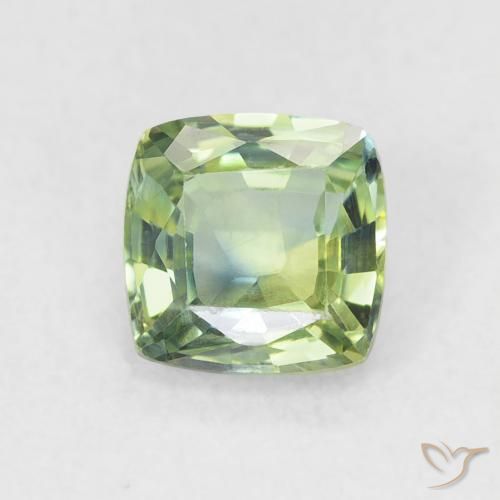0.79ct Natürlicher Mittelgrün Saphir, Kissen, VVS