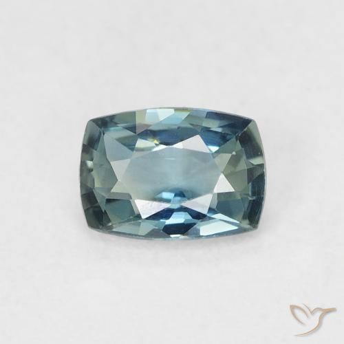 0.67ct Natürlicher Blaugrün Saphir, Kissen, VVS