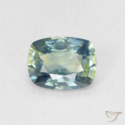 0.64ct Natürlicher Blaugrün Saphir, Kissen, VVS