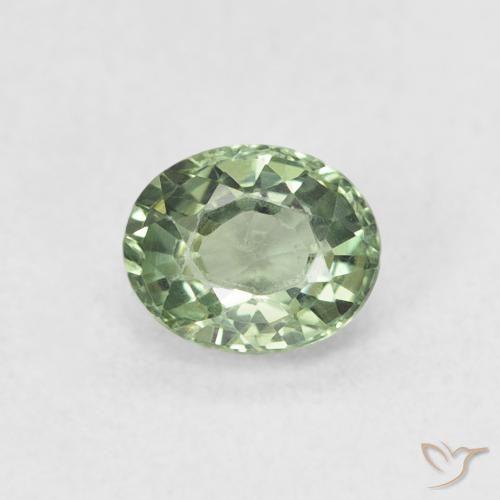 0.55ct Natürlicher Mittelgrün Saphir, Oval, VVS-VS