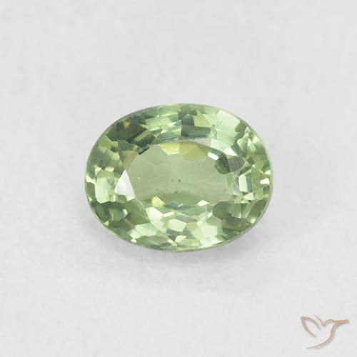 0.57ct Natürlicher Helles Salbeigrün Saphir, Oval, VVS-VS